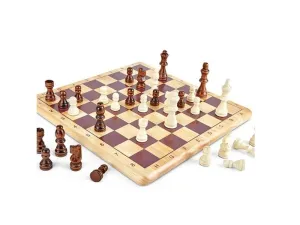 Ξύλινο κλασσικό παιχνίδι Σκάκι, από μασίφ καουτσουκόδεντρο