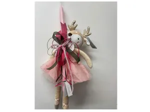 Χειροποίητη λαμπάδα με λούτρινο τάρανδο 30 εκ.