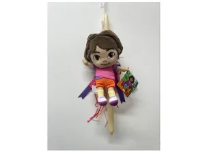 Χειροποίητη λαμπάδα με λούτρινο την ντόρα την εξερευνήτρια