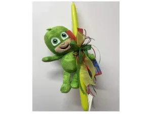 Χειροποιήτη λαμπάδα με λούτρινο PJ Gekko