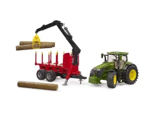 Τρακτέρ John Deere 7R 350 με καρότσα και 4 κορμούς